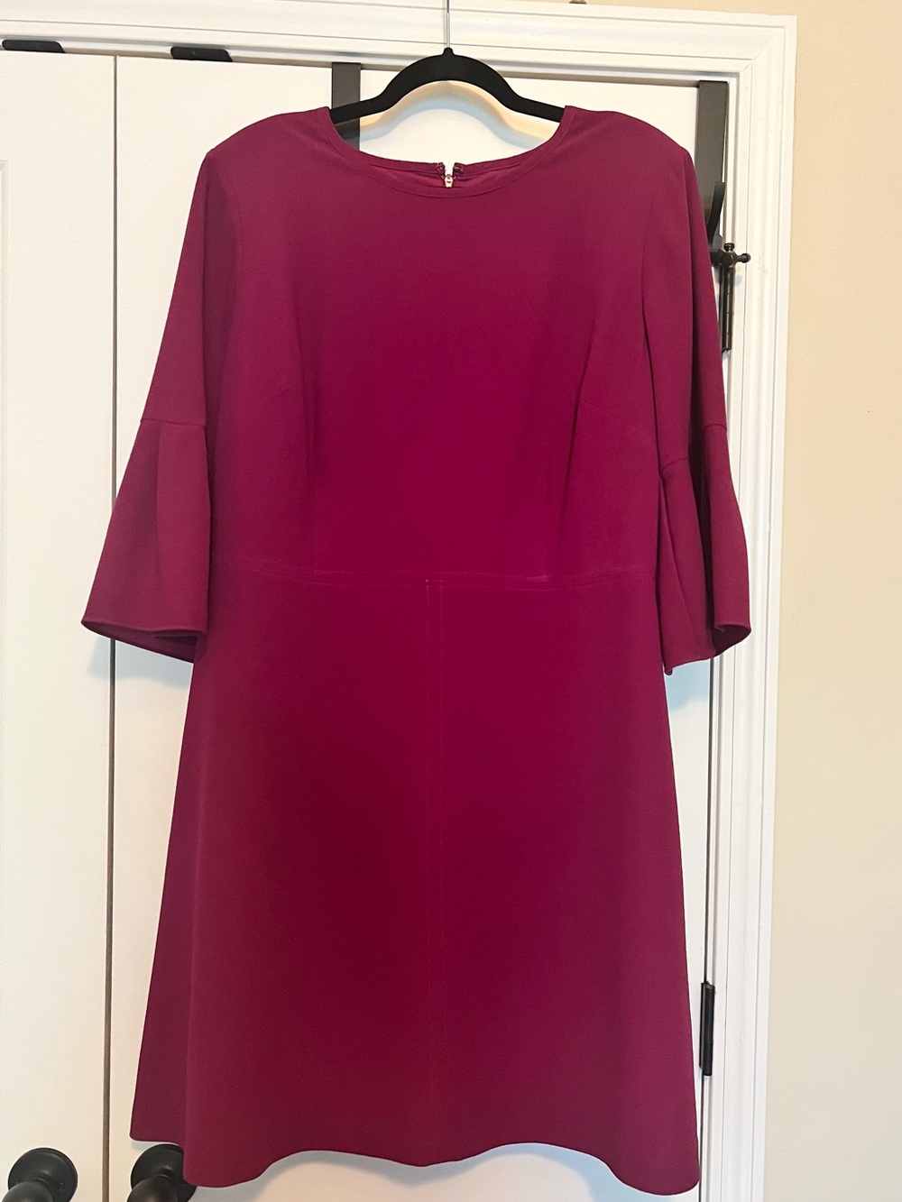 Eliza J Berry Fuchsia Bell Sleeve Fit & Flare Dress 18W